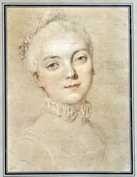 Portrét Jeanne Becu, hraběnky (nebo paní) z Barry (1743-1793) - kresba Françoise Drouaise
