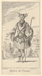 Habit de Faune: faun, hůl v pravé h..., ca. 1721.