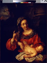 "Panna a dítě"" (Panna a dítě) Malba Francoise Le Moyna (1688-1737) 1730 Ermitážní muzeum Petrohrad