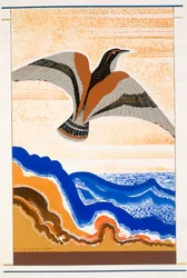 Pták předzvěst, ilustrace z Homérova "Odyssea", překlad Victor Berard, 1929-33