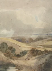 Mousehold Heath, Norwich, 1808 (wc na potištěném papíře)
