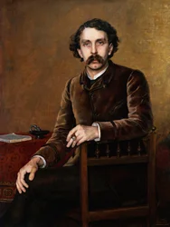 "Portrét francouzského básníka a spisovatele Stephana Mallarma (1842-1883)" Obraz od Francoise Nardiho (1861-1936). 1887 Rozměr 42,5 X 32 cm Soukromá sbírka