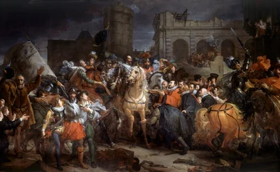 Vstup Henriho IV. (1553-1610) v Paříži, 22. března 1594. Obraz Francoise Gerarda (1770-1837)