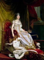 Josefína de Beauharnais, první manželka Napoleona Bonaparta 1763-1814, v korunovačním oděvu, 1807-1808