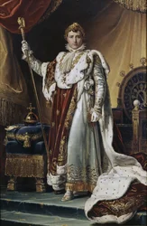 Portrét císaře Napoleona I. Bonaparta 1769-1821 v korunovačním rouchu, asi 1804