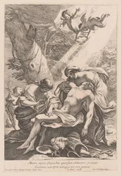 Martelaarschap van de heilige Sebastiaan Větší rytíř musí krýt údery (...) (titul na předmětu)
