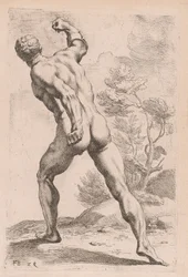 Gladiátor Borghese, pohled zezadu [deska 29]