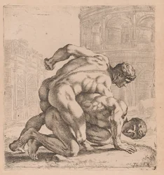 The Medici Wrestlers, boční pohled, otočený doprava [deska 35]