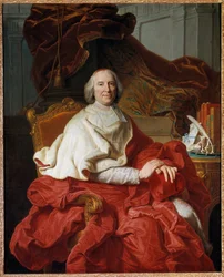 Portrét Andre Hercule (1653-1743), kardinál z Fleury, prelát a politik Malba Francoise Stiemarta (1680-1740), po Hyacinthe Rigaud (1659-1743) 18. století Sun. 1,6x1,29 m - Portrét André Hercula (1653-1743), preláta kardinála Fleuryho a