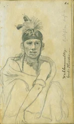 Portrét Good Thunder v kostýmu hráče míče, 1851