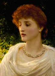"Sylvia" Portrét mladé ženy z anglické viktoriánské buržoazie. Obraz Franka Dickseeho (1853-1928) Soukromá sbírka