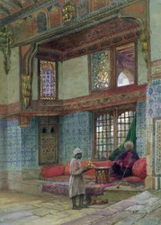 Výklenek v přijímací místnosti v domě Mufti Sheik El Mahadi, Káhira (wc na papíře)