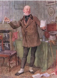 Pan Micawber (David Copperfield) (barevná litografie)