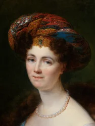Detail portrétu Josephine Victoire Meslier-Duvey (olej na plátně)
