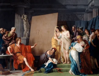 Zeuxis vybírá model mezi krásnými dívkami z Krotonu, 1789