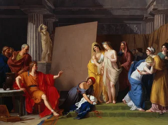 Zeuxis vybírá své modely pro obraz Heleny z dívek z Krotonu, kolem 1790