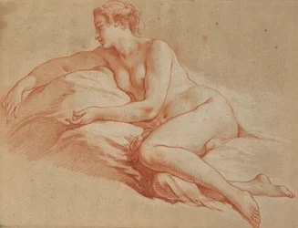 Boucher - Ležící nahá žena tváří doleva