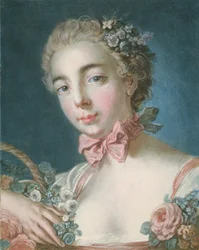 S.59-1959 Head of Flora, ryl Louis-Marin Bonnet (1736-93) 1769 (barevný lept a rytina)