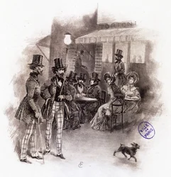 Ilustrace „“ Profile of grisette“““ nové patřící k Receuil „“ Mimi de Pinson““ od Alfreda de Musseta