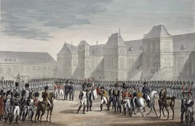 Abdikace Napoleona a jeho odchod z Fontainebleau na Elbu, 20. dubna 1814