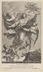 Svatý Ludvík IX. nesli do nebe dva andělé Sanctus Ludovicus (titul na předmětu)