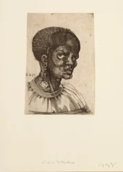 Černý muž ve tříčtvrtečním profilu, 1522.