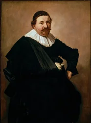Portrét Lucase de Clercq, belgického obchodníka s tkalcovskými výrobky. Obraz Franse Halse (1580-1666), kolem roku 1627. Olej na plátně. Rozměr: 126,5 x 93 cm. Amsterdam, Rijksmuseum