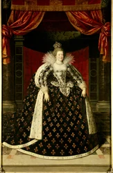Celovečerní portrét Marie de Medici (1573-1642) královny Francie Malba Franse Pourbuse Le Jeune (Francois (Franz) Porbus
