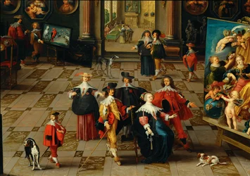 Galerie sběratele (malba na dřevě)