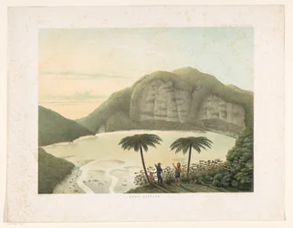 Kráterové jezero Kawah Putih v západní Jávě Kawa Patuha (titul na objektu) Atlas to work Java (název série na objektu) Atlas desek obsahující jedenáct malebných pohledů, patřících k dílu Jáva, její tvar, její vegetace a vnitřní stavba (s