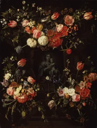 Madonna obklopená květinami, 1662