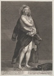Portrét Heleny Fourmentové, Rubensovy druhé manželky, v kožichu přes ramena, 1728., 1728