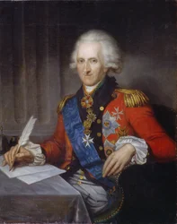 Portrét státníka a reformátora hraběte Jacoba Sieverse (1731-1808) (Portrét státníka a reformátora hraběte Jacoba Sieverse). Malba Gerharda von Kugelgena (1731-1820), olej na plátně. Německé umění konce 18. století, klasicismus. Stát Rusko
