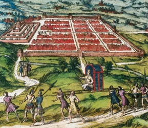 Cuzco, hlavní centrum civilizace Inků (dnešní Peru), snímek z „Civitatis Orbis Terranum“ od Brauna a Hogenberga