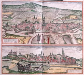 Halberstadt a Quedlinburg, Německo (rytina