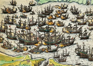 Neporazitelná armáda, rytina Franze Hogenberga (1535-1590), Španělsko