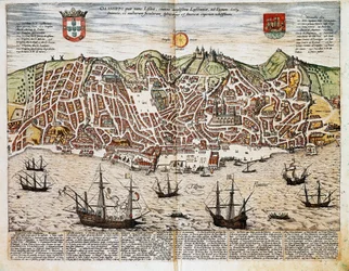 Mapa Lisabonu - Portugalsko (rytina