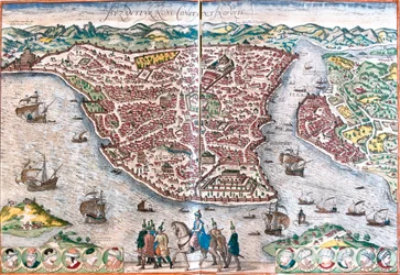 Plán Byzantium, přejmenované na Konstantinopol (byzantský nunc Constantinopolis) (dnešní Istanbul)