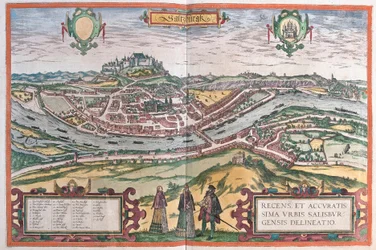 Salzburg, Rakousko (rytina