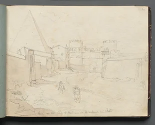 Album s pohledy na Řím a okolí, Krajinářské studie, strana 06a: "Rome von der Porta St. Paolo"