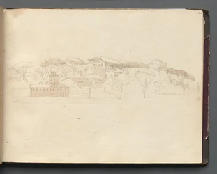 Album s pohledy na Řím a okolí, Krajinářské studie, strana 30a: Římský panoramatický pohled.