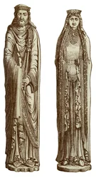 Clovis I a jeho manželka Clotilde, 12. století, 1870