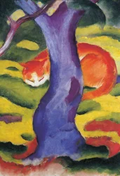 Kočka za stromem, 50 x 70 cm