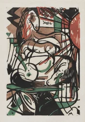 Zrození koní, 1913 (dřevořez na japonském papíře)