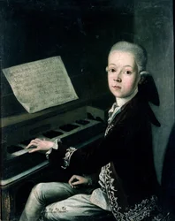 Portrét Carla Grafa Firmiana u klavíru, dříve považovaný za Wolfganga Amadea Mozarta (1756-91)