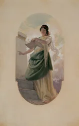 The Epigram, studie, 1890 (tužka, wc)