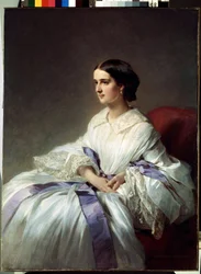 Portrét hraběnky Olgy Šuvalové (Portrét hraběnky Olgy Šuvalové). Obraz Franze Xaviera Winterhaltera (1805-1873). Olej na plátně