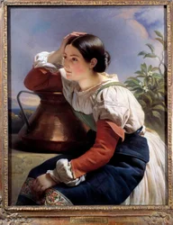 Portrét mladého Itala u studny Obraz od Xavera Winterhaltera (1806-1873) 1833. Soukromá sbírka