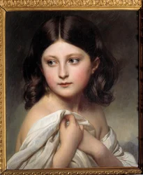 Portrét dívky jménem princezna Charlotte. Obraz Xavera Winterhaltera (1806-1873) 1850 Soukromá sbírka - Portrét mladé dívky princezny Charlotte. Obraz Xavera Winterhaltera (1806-1873)