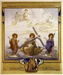Ilustrace z Dantovy Božské komedie, Očistec, Canto XVI: 95, 1921 (wc na papíře)